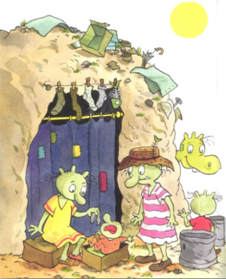 Ilustración de Los olchis en el país de los dinosaurios