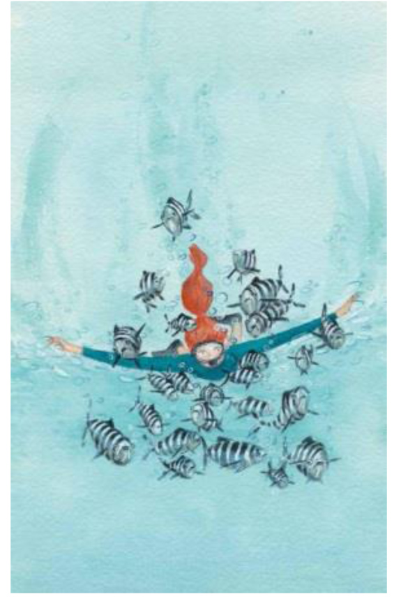 Ilustración de Tarde en el acuario