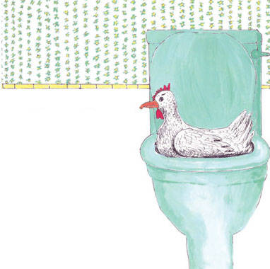 Ilustración de En el baño