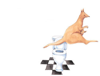 Ilustración de En el baño