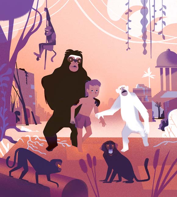 Ilustración de Mowgli de la selva
