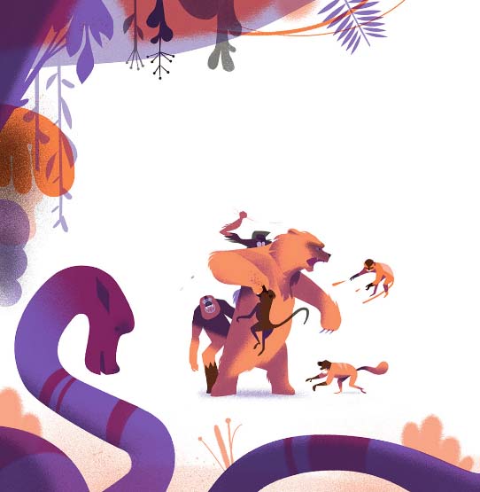 Ilustración de Mowgli de la selva