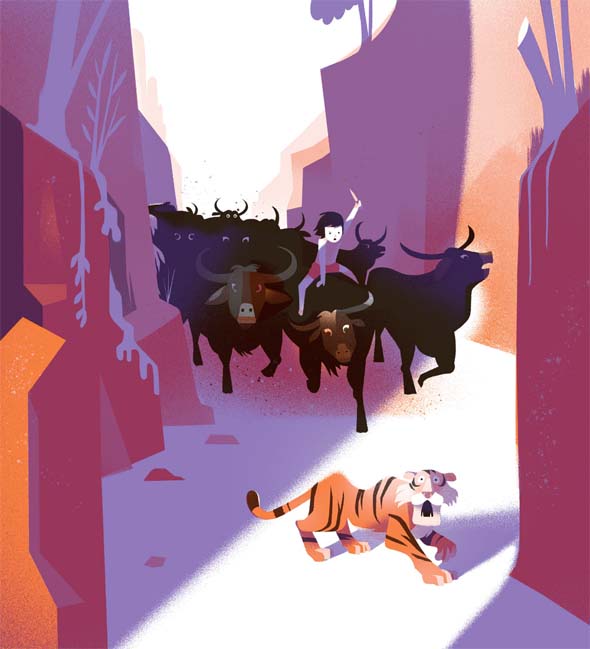Ilustración de Mowgli de la selva