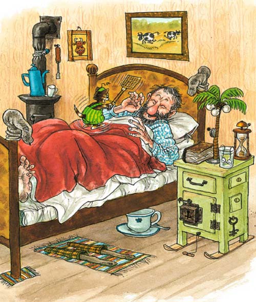 Ilustración de Cuando Findus era pequeño y desapareció