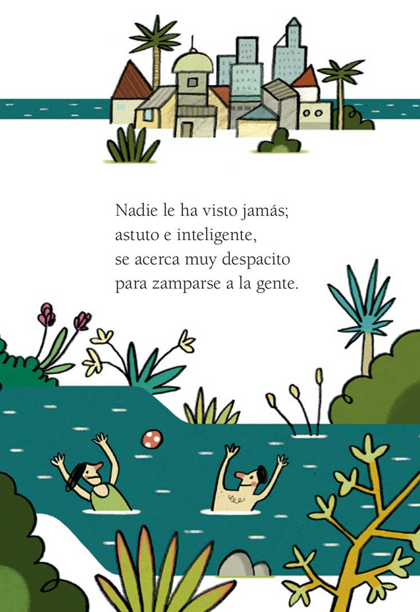 Ilustración de Un cocodrilo sin dientes