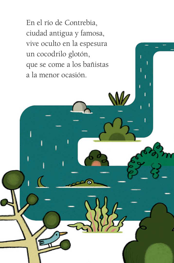 Ilustración de Un cocodrilo sin dientes
