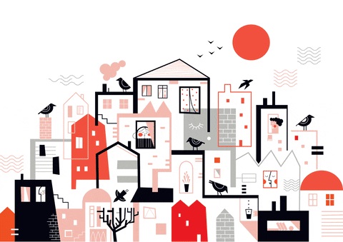 Ilustración de En la ciudad