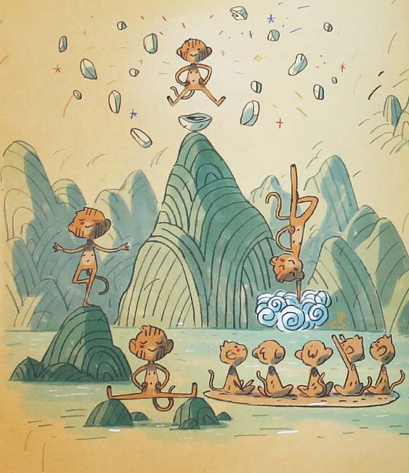 Ilustración de Kai y el rey mono