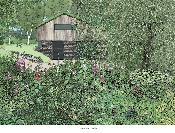 Ilustración de La casa en el bosque