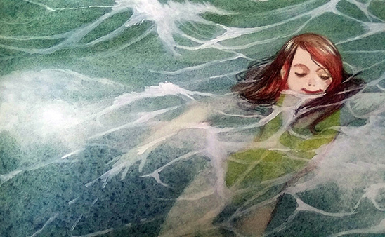 Ilustración de La dama de las profundidades