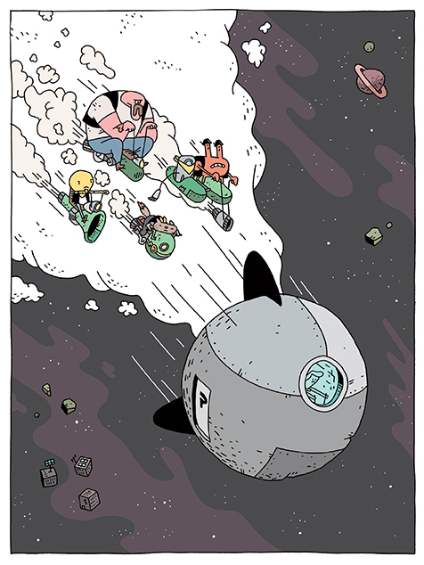 Ilustración de El cartero del espacio. Los piratas galácticos