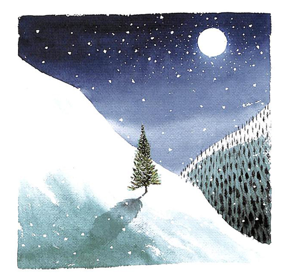 Ilustración de La soledad del árbol de Navidad