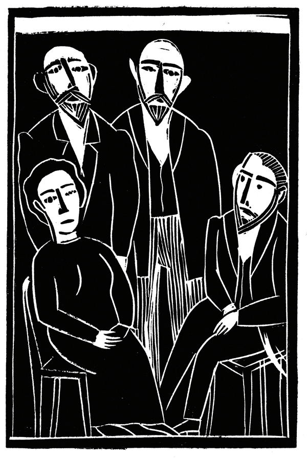 Ilustración de Delibes en bicicleta