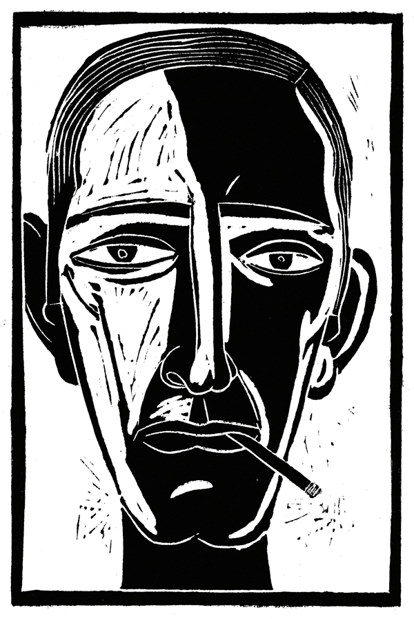 Ilustración de Delibes en bicicleta