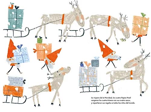 Ilustración de Trillones de Papás Noel