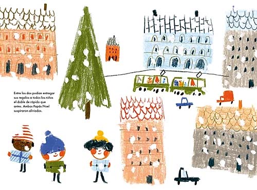 Ilustración de Trillones de Papás Noel