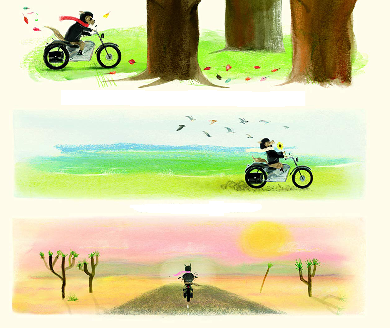 Ilustración de Conejo y motocicleta