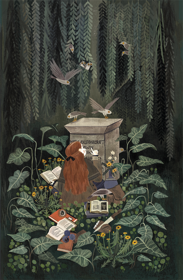 Ilustración de Mary, que escribió Frankenstein