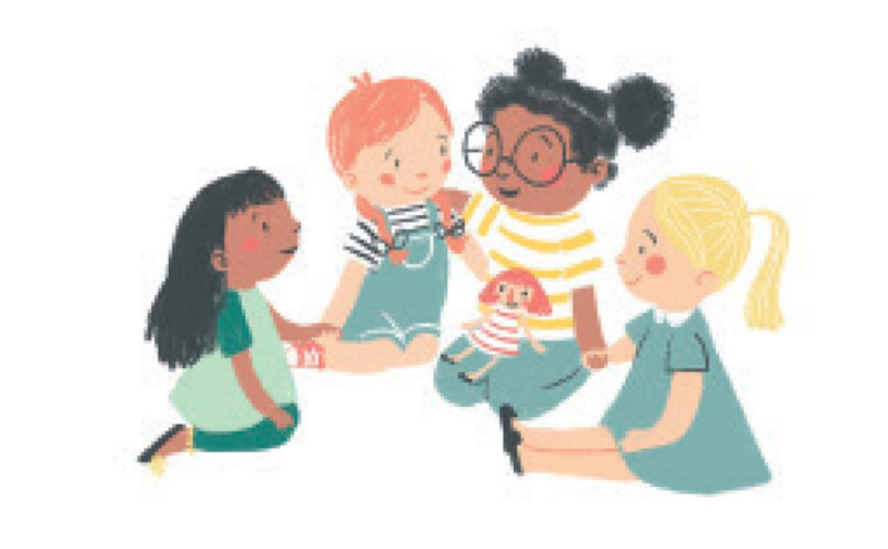 Ilustración de Amigas