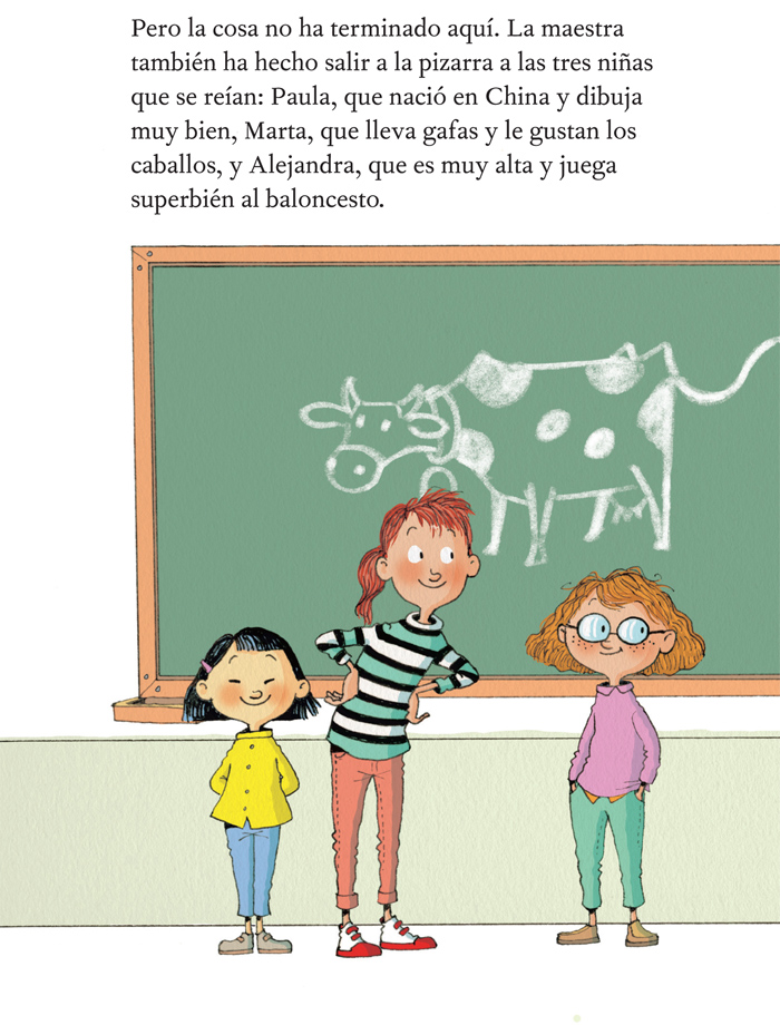 Ilustración de Mía y Bruno crecen sanos