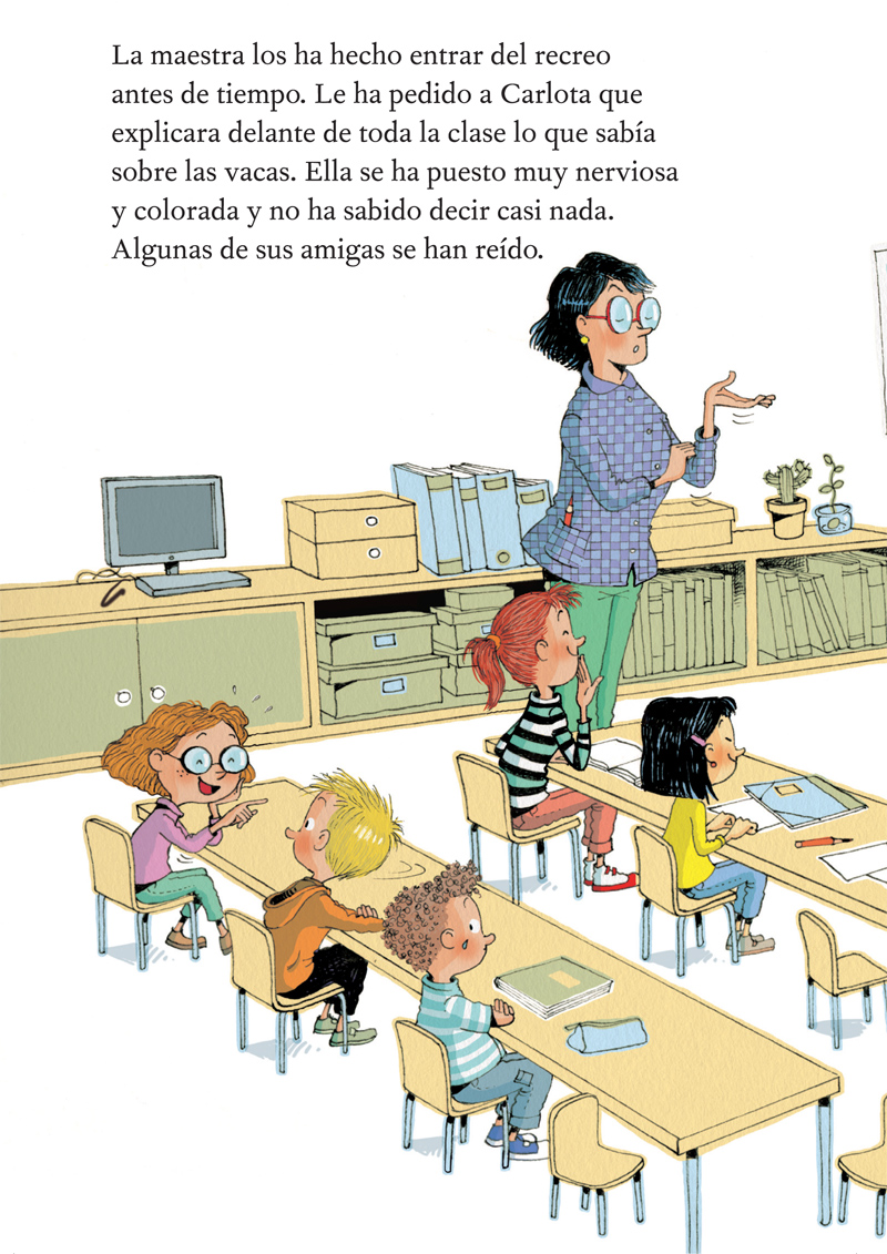 Ilustración de Mía y Bruno crecen sanos
