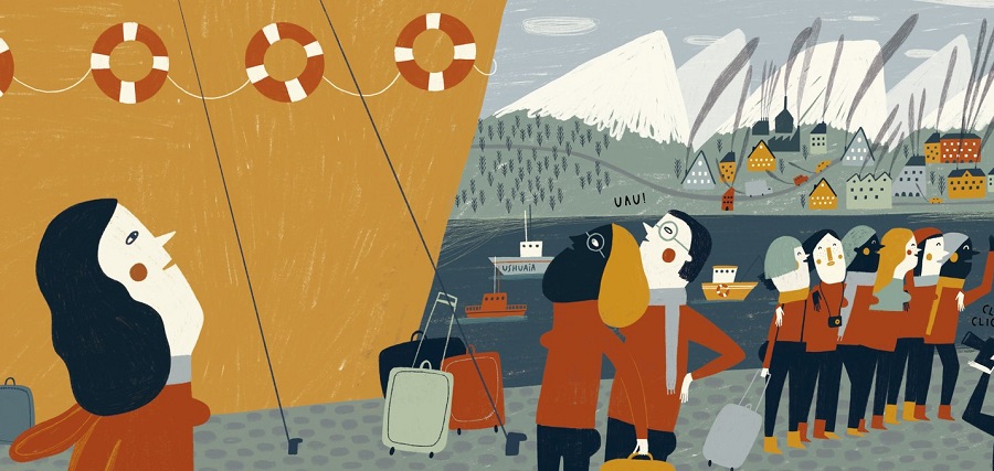 Ilustración de Mamá se va a la Antártida