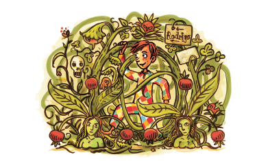Ilustración de Rodrigo Bandido y Chiquillo, su escudero