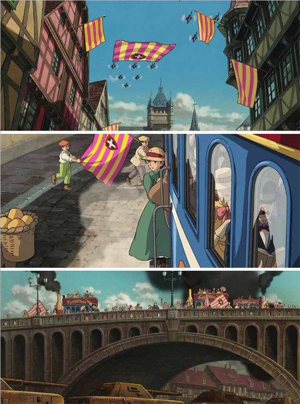 Ilustración de El Castillo Ambulante. El corazón es una pesada carga