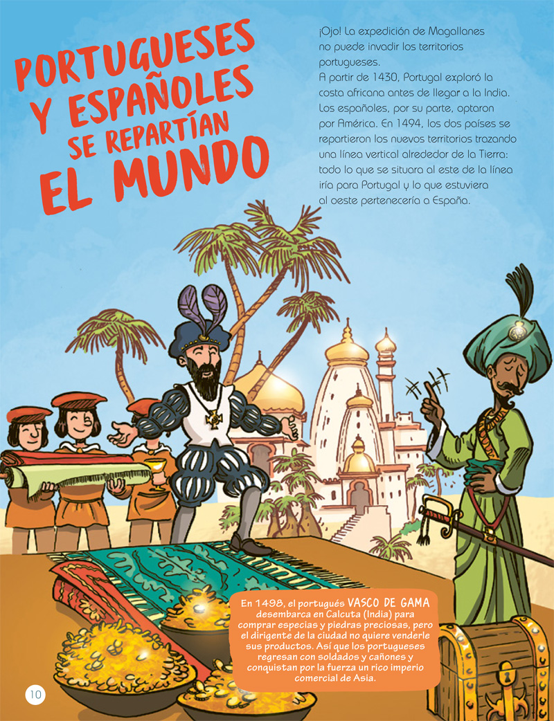 Ilustración de Magallanes. La primera vuelta al mundo en 1080 días