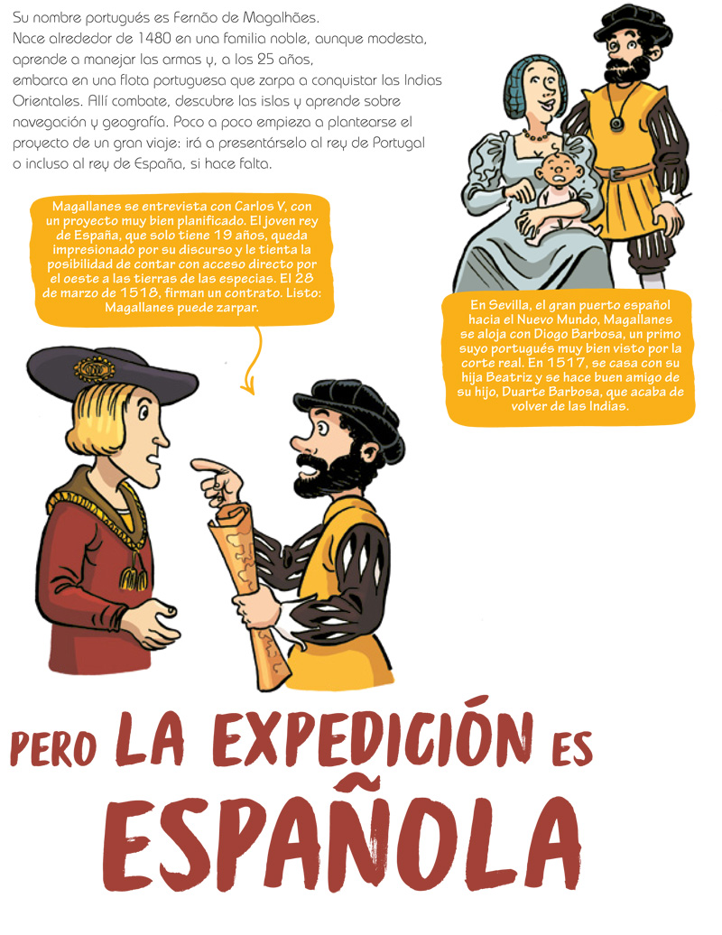 Ilustración de Magallanes. La primera vuelta al mundo en 1080 días