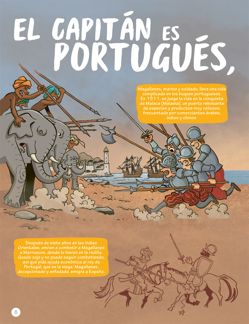 Ilustración de Magallanes. La primera vuelta al mundo en 1080 días