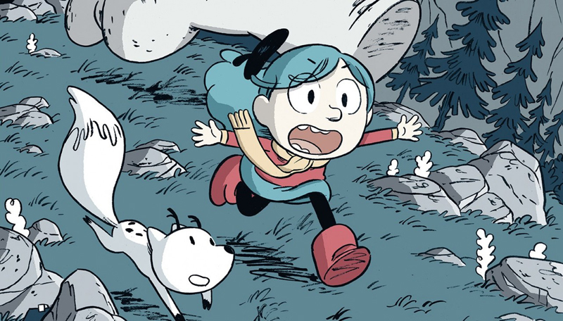 Ilustración de Hilda y el rey de la montaña