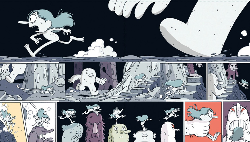 Ilustración de Hilda y el rey de la montaña