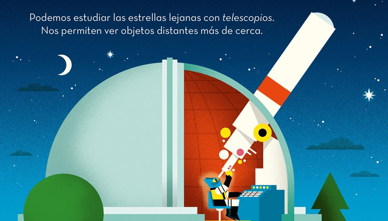 Ilustración de El profesor Astro Cat y las estrellas
