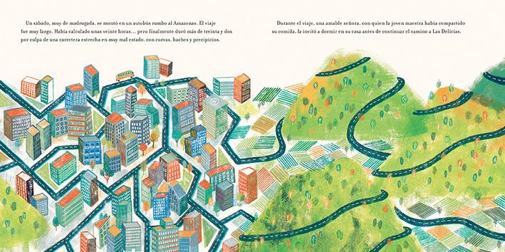Ilustración de La joven maestra y la gran serpiente