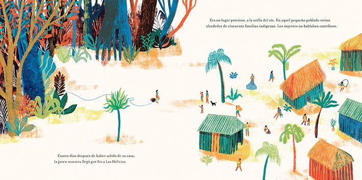 Ilustración de La joven maestra y la gran serpiente