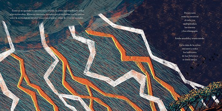 Ilustración de La joven maestra y la gran serpiente