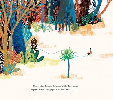 Ilustración de La joven maestra y la gran serpiente