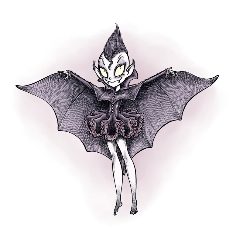 Ilustración de Vampira de biblioteca. El ataque polilla