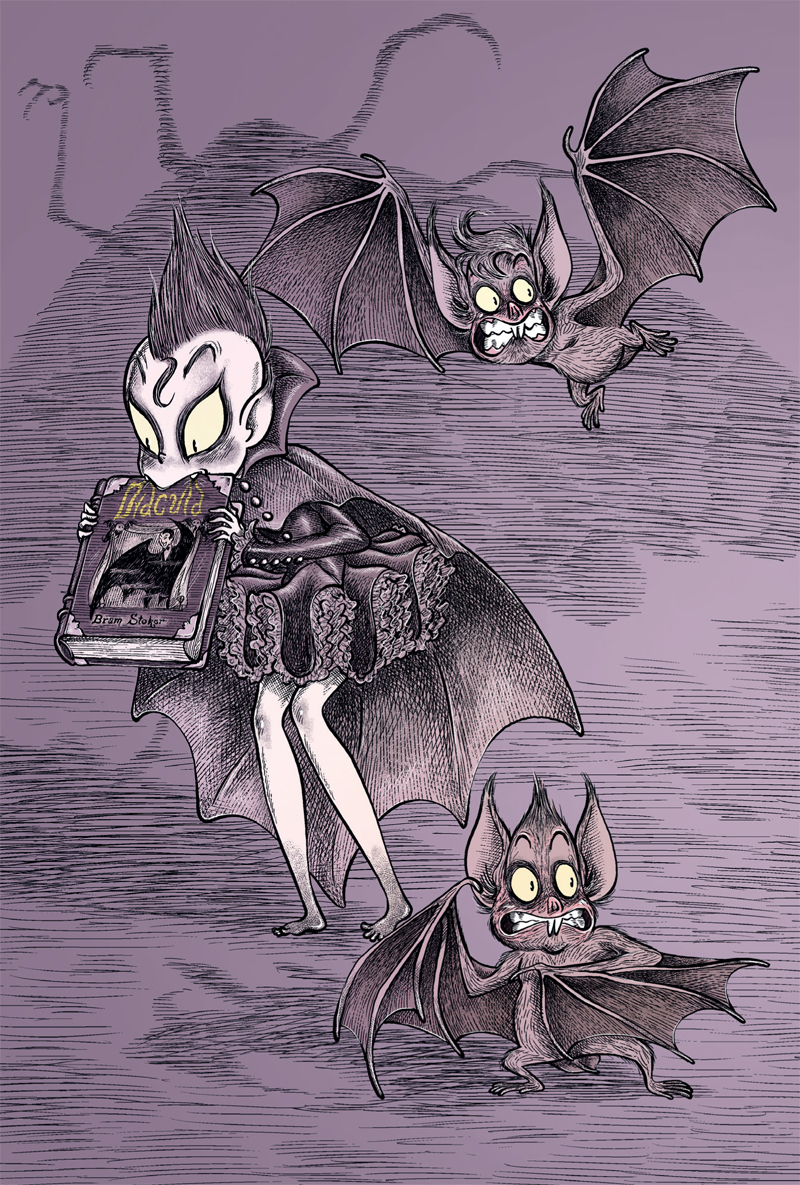 Ilustración de Vampira de biblioteca. El ataque polilla