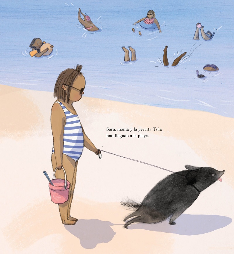 Ilustración de Sara, Tula y el mar