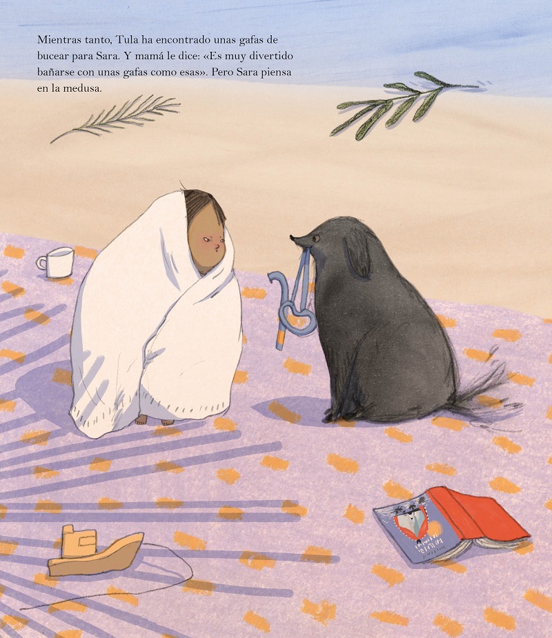 Ilustración de Sara, Tula y el mar