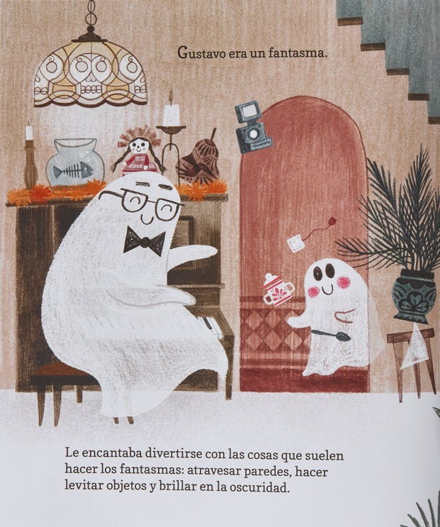 Ilustración de Gustavo, el fantasma tímido