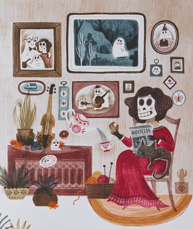 Ilustración de Gustavo, el fantasma tímido