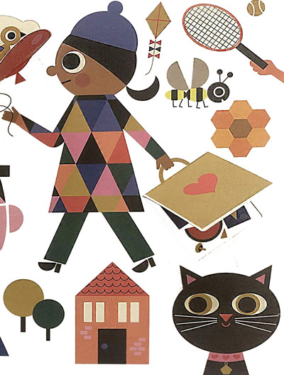 Ilustración de Números, colores, contrarios, formas ¡y yo!