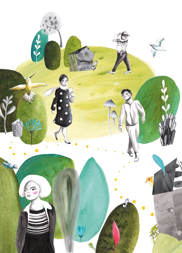 Ilustración de Un baño de bosque