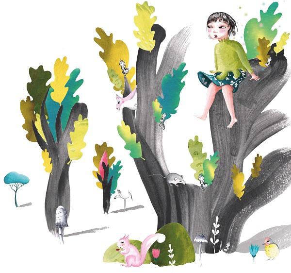 Ilustración de Un baño de bosque
