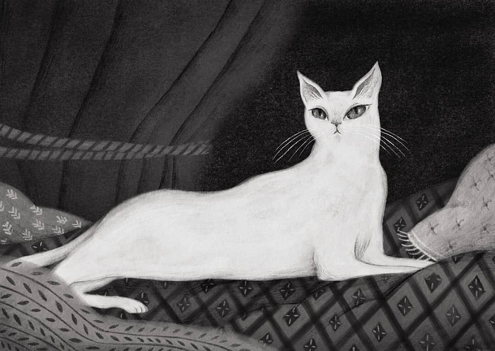 Ilustración de El divorcio de la gata blanca