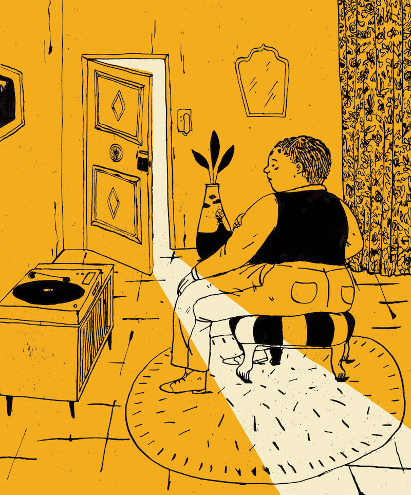 Ilustración de El hombre bajo el farol