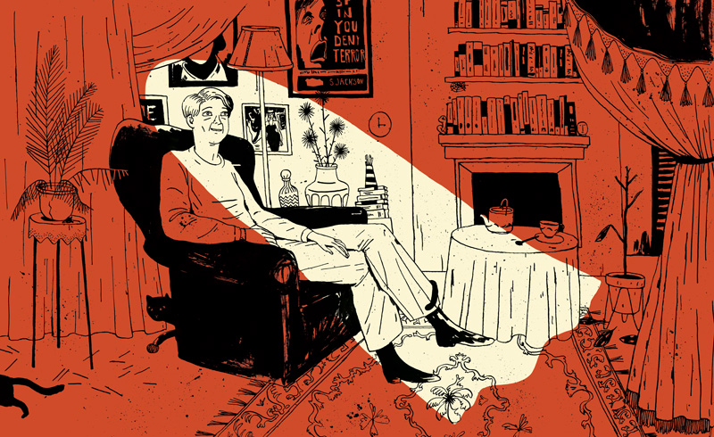 Ilustración de El hombre bajo el farol